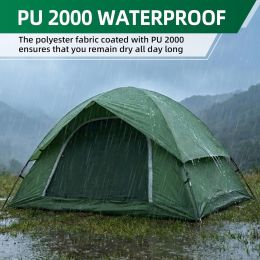 Tent for 2 Person, 4 Person, 6 Person - Waterproof Two Person Tents for Camping, Small Easy Up Tent for Family, Outdoor, Kids (Color: Green  2 Person)