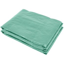 9.8' x 6.6' x 6.6' Plastic Greenhouse Cover Replacement, Heavy Duty Waterproof Tarp for Hoop House, Sheeting with 6 Windows, Door & Reinforcement (Title: Default Title)